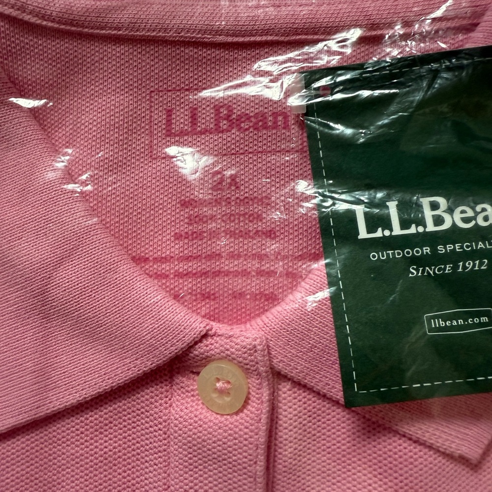 NWT - L.L. Bean Women's Pink Polo Shirt